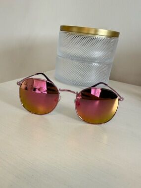 Blenders Round Pink Mirrored Sunglasses